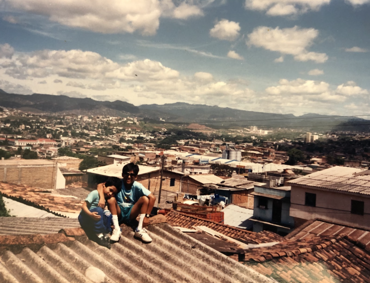 Tupac Zapata with his older brother in Tegucigalpa in 1991. Courtesy of Tupac Zapata.